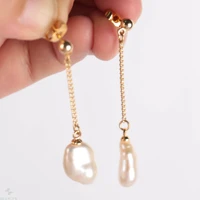 10 13 mm natural white baroque pearl earring 18k ear drop jewelry cultured women gift classic