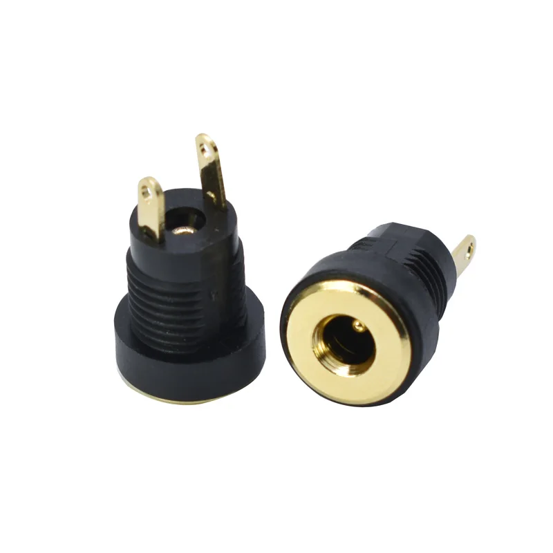 5Pcs DC022B Gold plated DC Power Supply Jack Socket Female Connector 5.5x2.1mm Plug Adapter Panel Mount 2 Terminal Types | Обустройство
