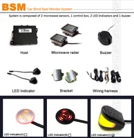 BSM Blind Spot Monitor LED Warning Indicator With 24GHz Microwave Radar System provide more safe assurance for your stroke