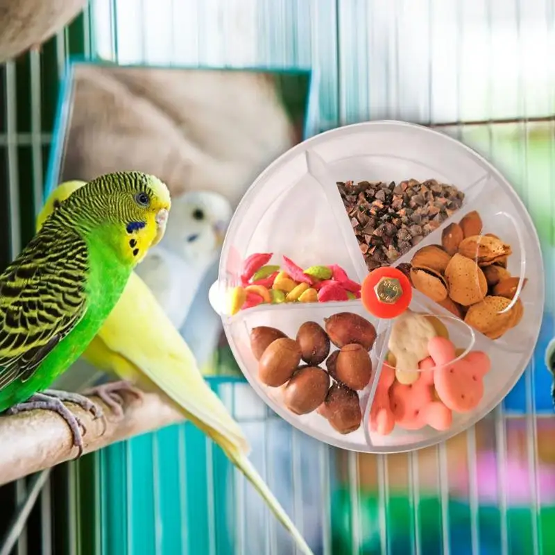 Контейнер для кормления попугаев поворотный из АБС пластика Круглый домашних