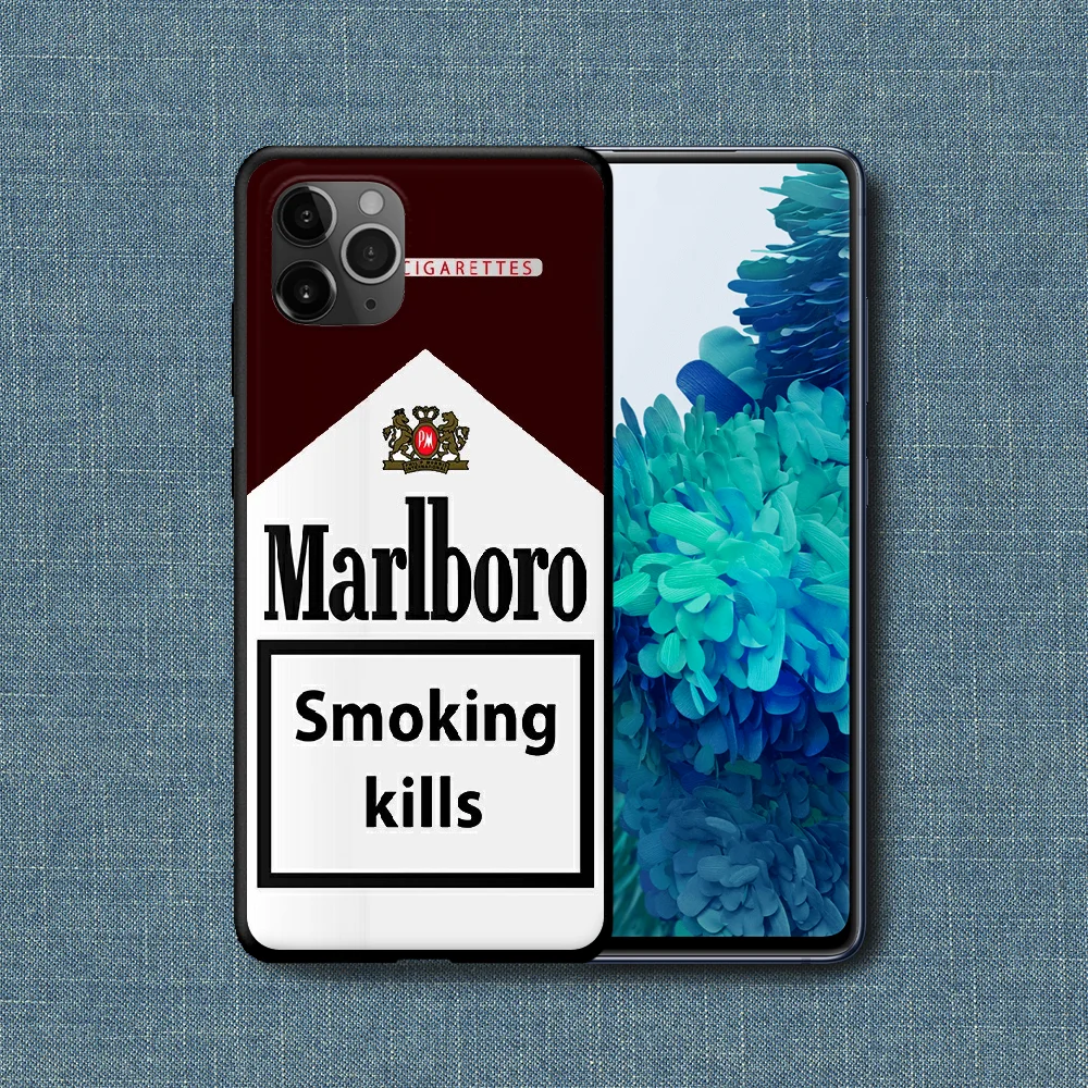 

Smoke Marlboros Phone Case For iPhone 4 4s 5 5S SE 5C 6 6S 7 8 Plus X XS XR 11 12 Mini Pro Max 2020 black Funda Luxury Back