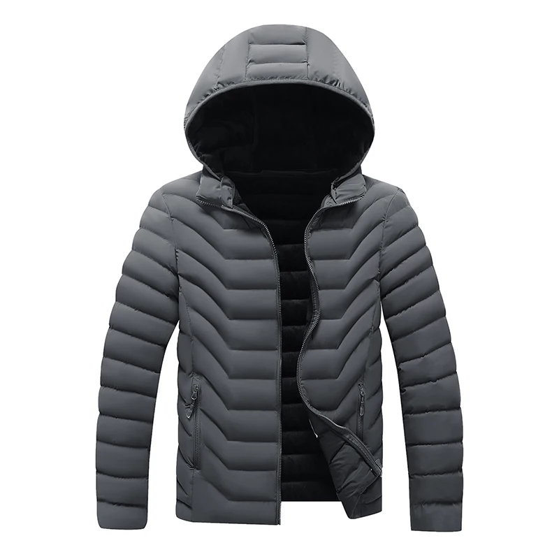 Black Windproof Hooded Jacket Men Warm Men's Parkas Coat Winter Casual Thick Hat Jacket Outwear Homme Clothing Oversized L-4XL
