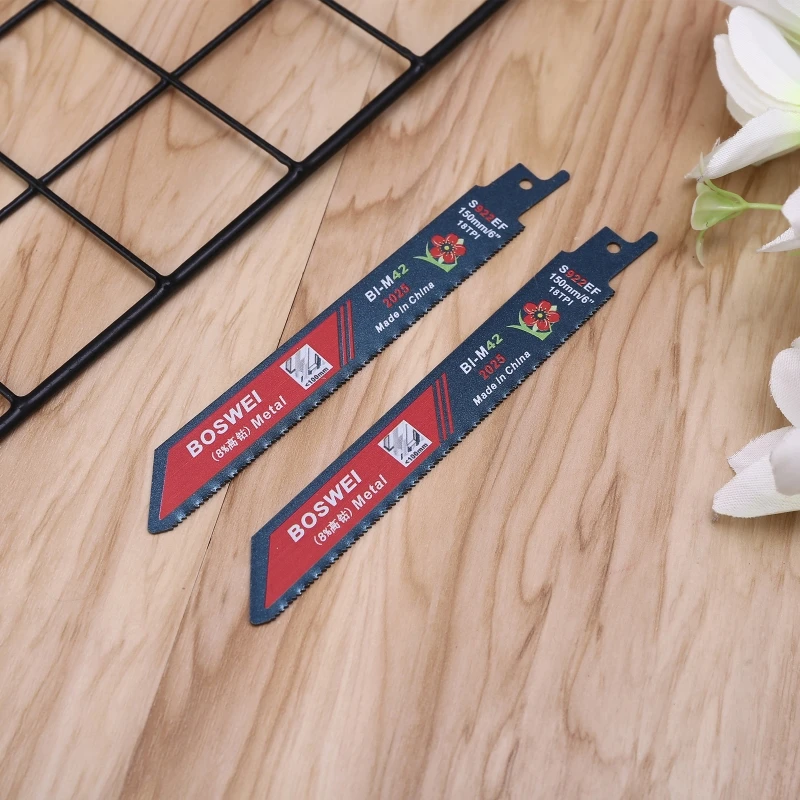 

2pcs 150mm 18TPI BIM Reciprocating Sabre Saw Blades for Cutting Metal Aluminum