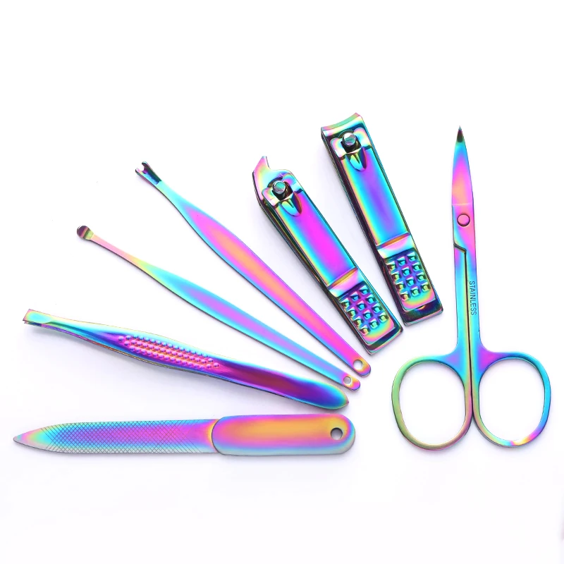 7 шт. кусачки для ногтей набор педикюра из нержавеющей стали Шлифовальные пилки