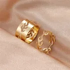 Шикарный набор колец с золотым пламенем для женщин и мужчин, обручальные открытые кольца дружбы 2021, модные ювелирные изделия