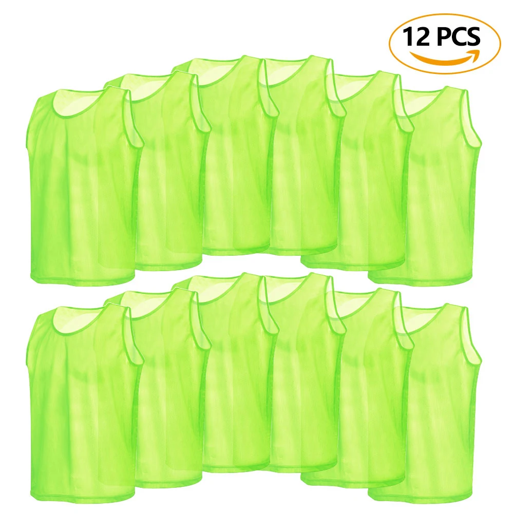 12 шт. взрослый футбол Pinnies быстросохнущие футбольные майки жилет Scrimmage практика спортивный жилет дышащий командный тренировочный нагрудник