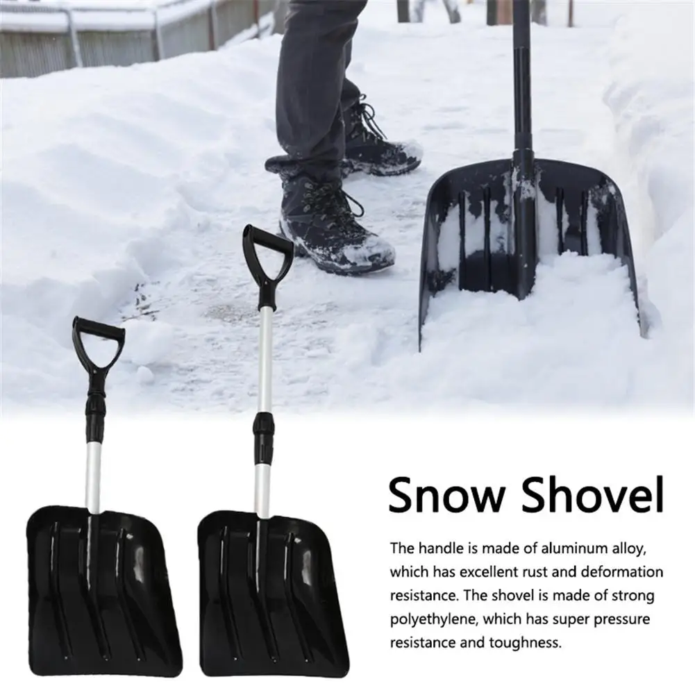 

Portable Snow Removal Shovel Lightweight Removal Adjustable Handle Aluminum For Winter Car Driveway Camping Outdoor Emergency
