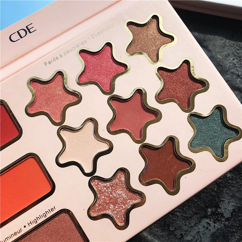 Палитра теней для век 12 цветов блестящие мерцающие матовые тени