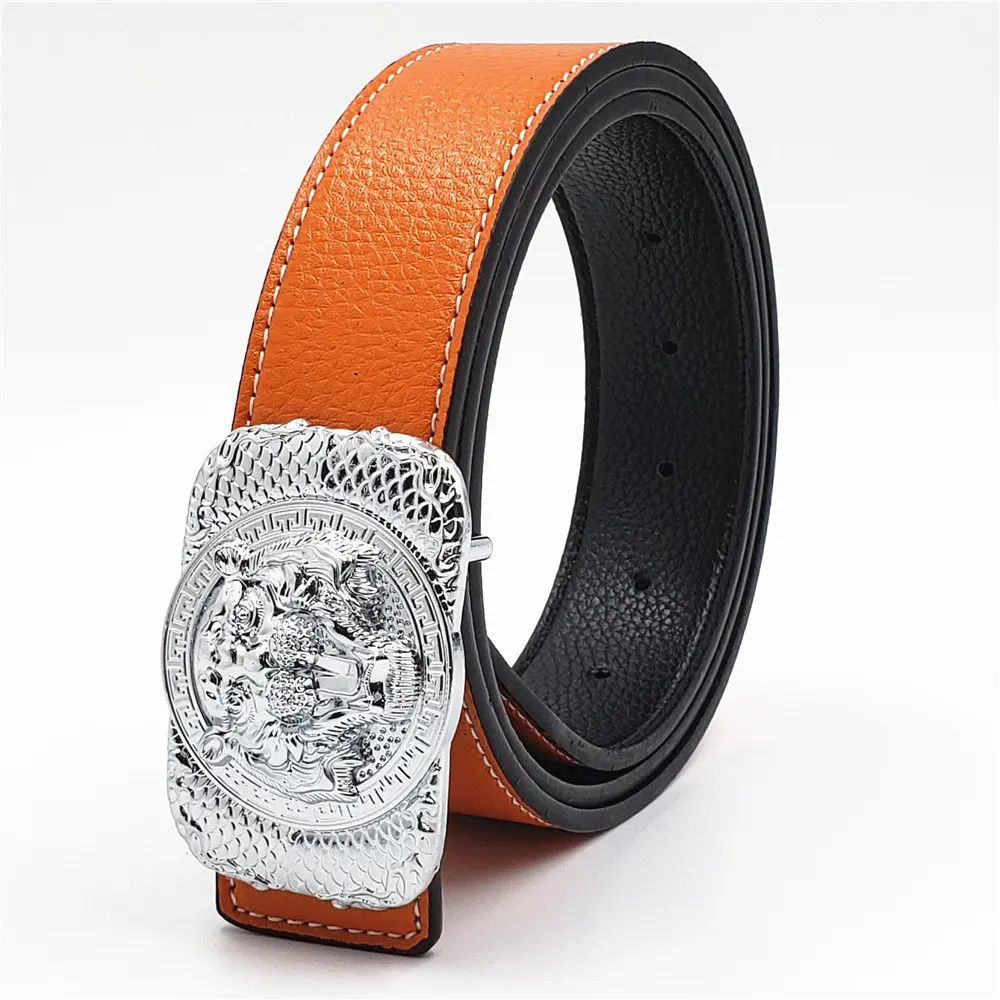 2019 Новый Тигр Пряжка в виде дракона роскошный ремень мужской из настоящей кожи