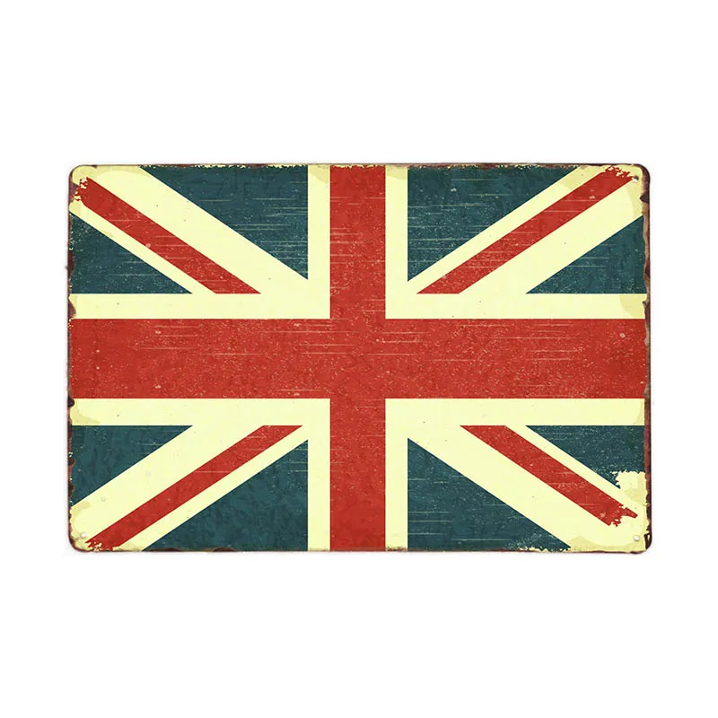 Металлическая табличка с национальным флагом винтажное украшение для паба
