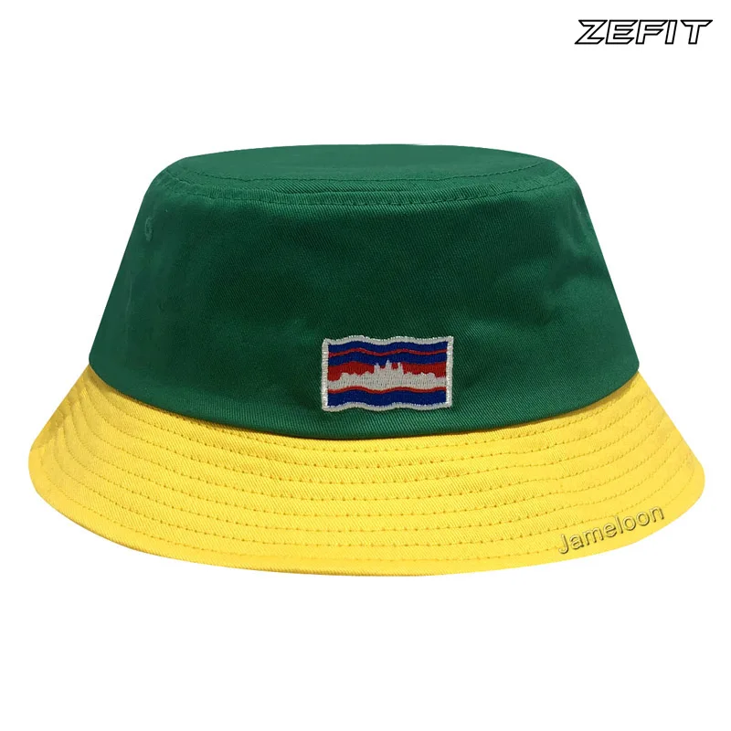 Custom Design Size Two-Tone Color 100 Percent Cotton Summer Head Wear Tourist Traveler Lady Beach Seaside Cap Bucket Hats