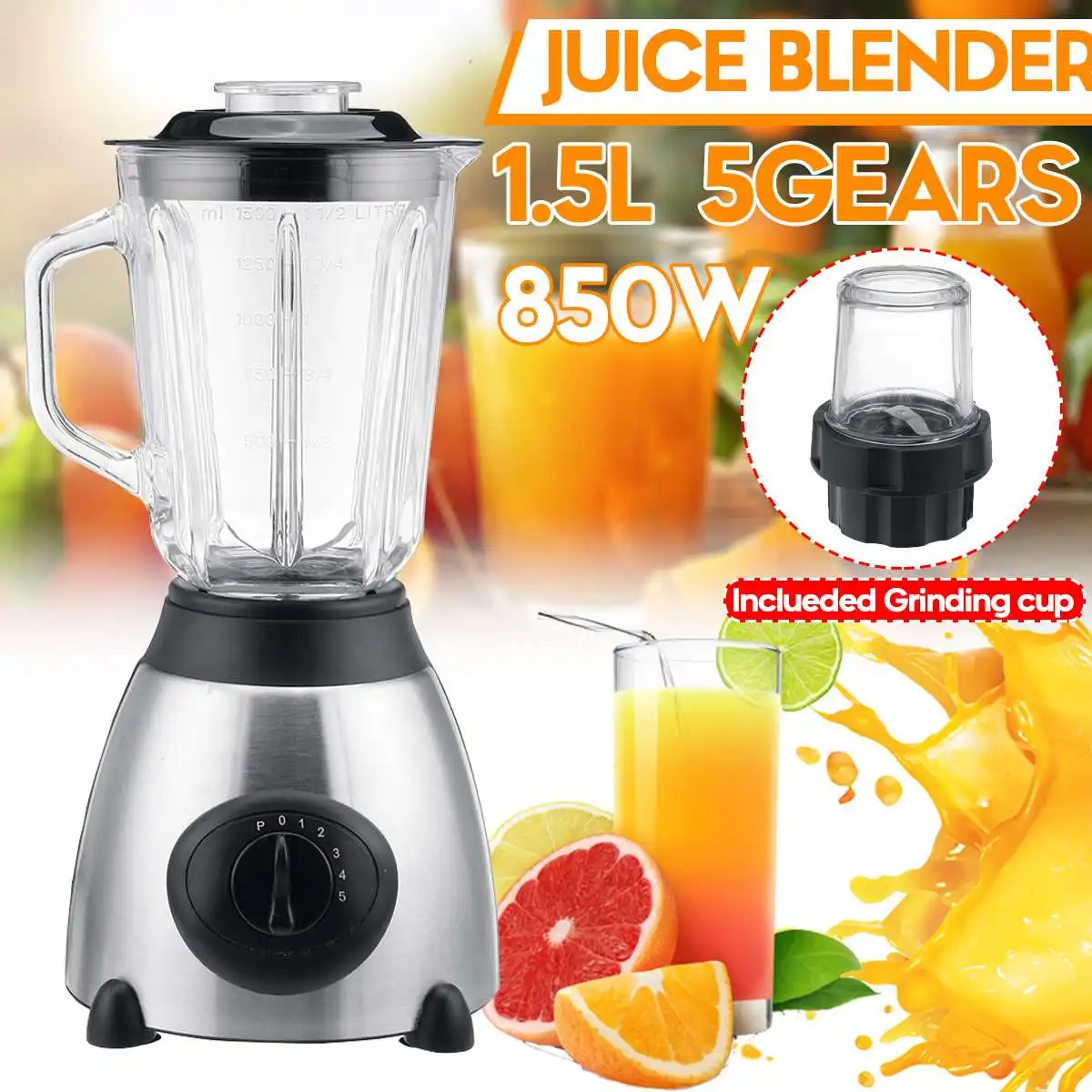 Verkauf 850W 1,5 L 2 In 1 Obst Gemüse Mixer Tasse BPA FREIE Elektrische Entsafter Eis Smoothie Mixer Maschine Hause Küche Lebensmittel Prozessor