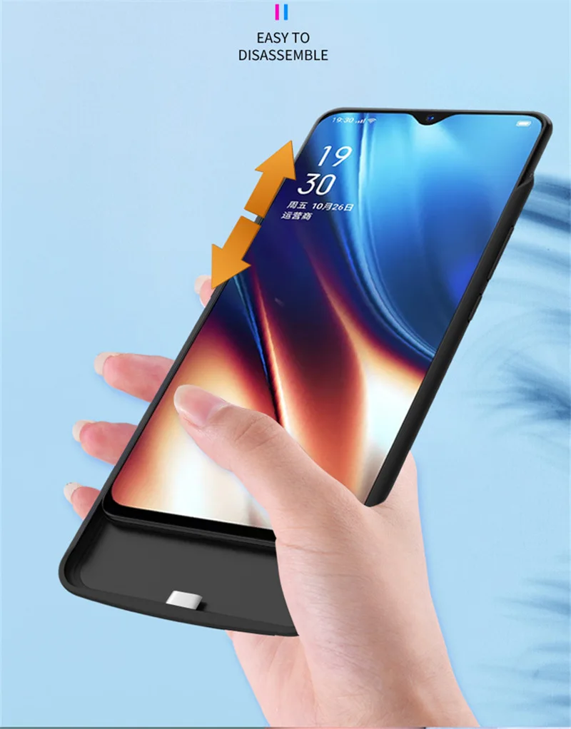 Чехол с дополнительным внешним аккумулятором для телефона 6500 мАч чехол realme X2