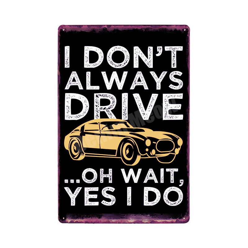 A Fix Cars Plaque Shabby Chic Metal Tin Signs Classic Car Wall Art Poster Advertising Plates Bar Garage Vintage Home Decor MN117 - Цвет: A