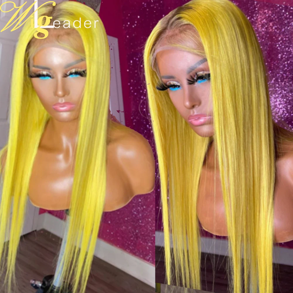 Wigleader Человеческие волосы Remy кружевные передние парики готовые прямые Омбре