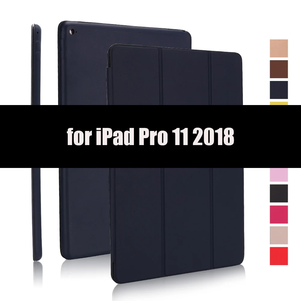 Чехол для iPad Pro 11 Smart Cover для iPad Pro 12 чехол Магнитный PU кожаный флип-чехол для iPad 11 12 дюймов чехол - Цвет: Dark Blue-11
