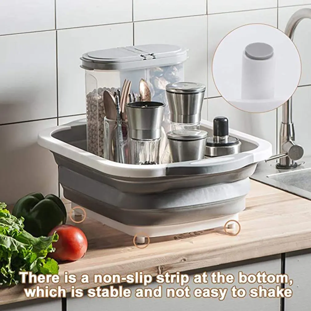 

Multi-functional Folding Cutting Board Draining Vegetable Washing Basin Convenient Sink Plastic Household Ice Bucket