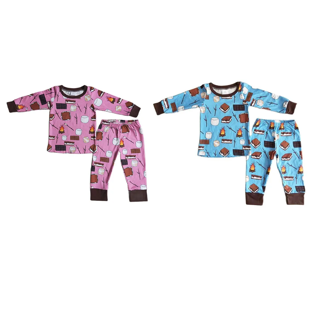 

Новинка, одежда для сна, детская бутиковая одежда, оптовая продажа, Рождественская Пижама с рисунком пламени, подходит для мальчиков и девоч...