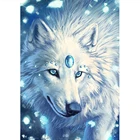 Алмазная 5D картина сделай сам, Набор для вышивки крестиком в виде мультяшных животных, Белого Волка, мозаика из квадратных страз, украшение Стразы для дома
