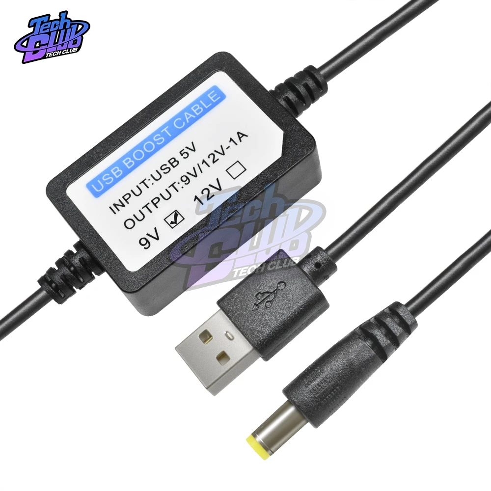 

DC 5V to DC 9V USB Boost Line Power Supply 1A 1.3Meters Power Line 1A Step Up Cable Step UP USB Converter Adapter