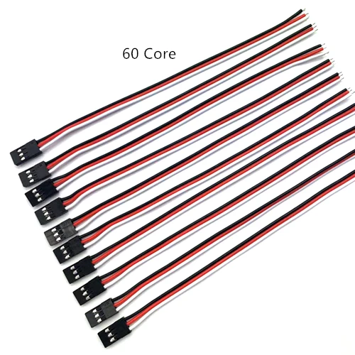 

100Pcs 50cm Single Header Male 3P 60 Core Filaments DuPont Wire Extension Leads For Airplane Model Serve Motor Black-Red-White
