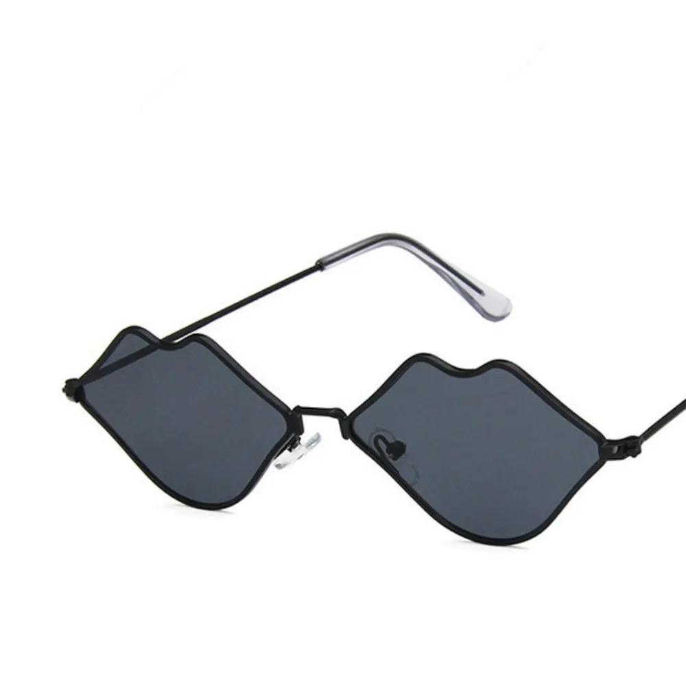 

2021 Fashion New Small Frame Sunglasses Women Retro Lips Mirror Metal Sun Glasses Female Vintage Brand Designer
