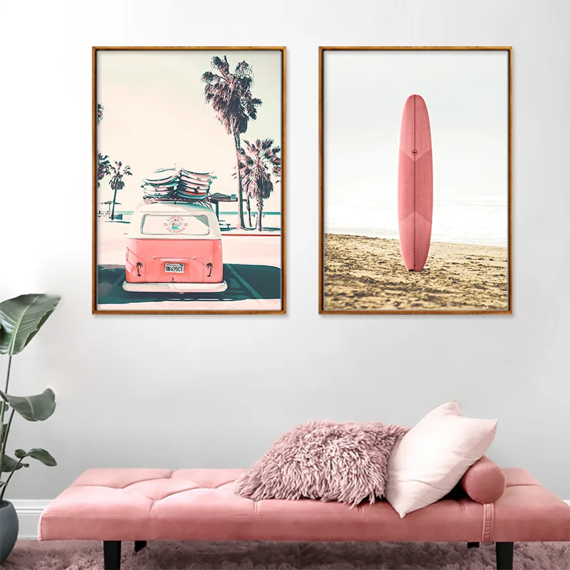 Фотофон на холсте в скандинавском стиле Настенная картина с изображением пляжа