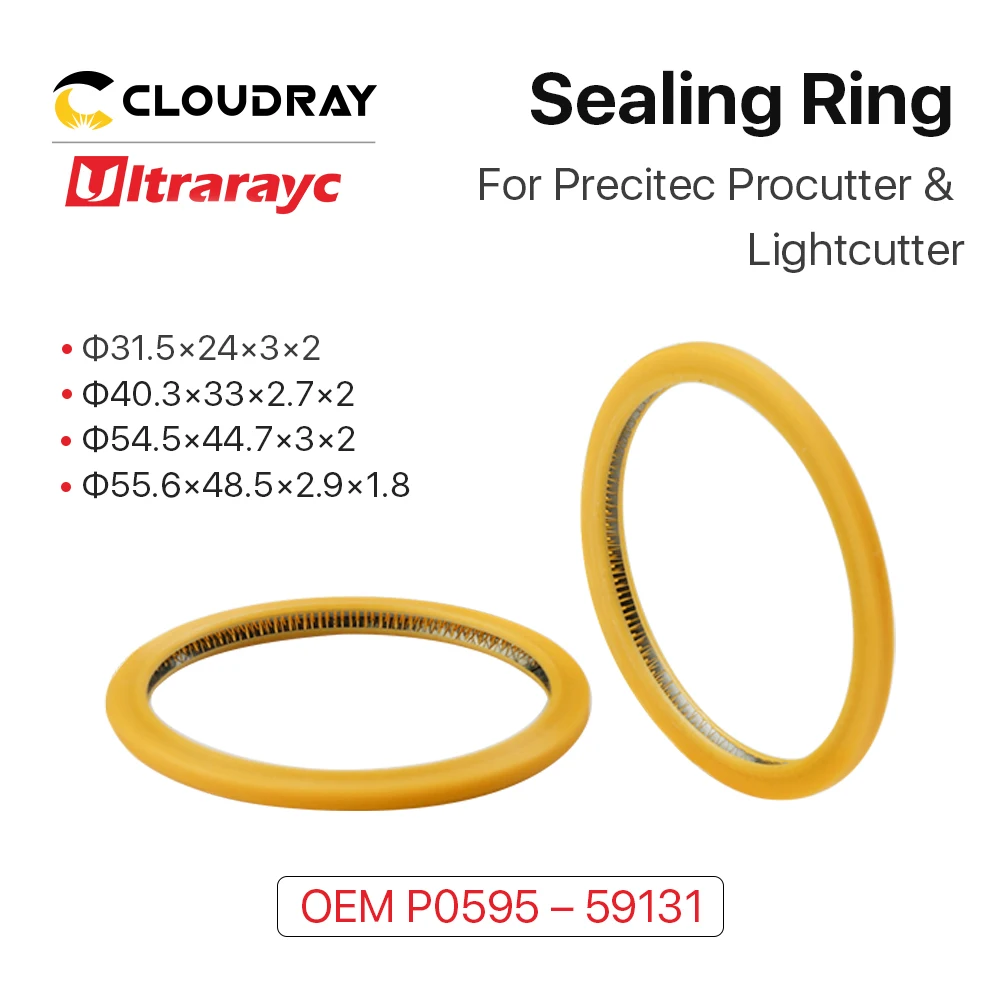 Ultrarayc Laser Sealing Ring for Precitec Protective Windows 37*7/30*5 and Precitec ZM ProCutter DR P0595–59131 40.3×33×2.7mm