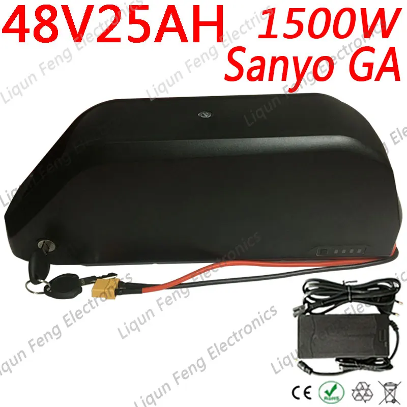 Бесплатная таможенная пошлина 48V EBike батарея 14Ah 18Ah 20Ah 25Ah с Sanyo GA Cell для 1500W 1000W 750W 500W
