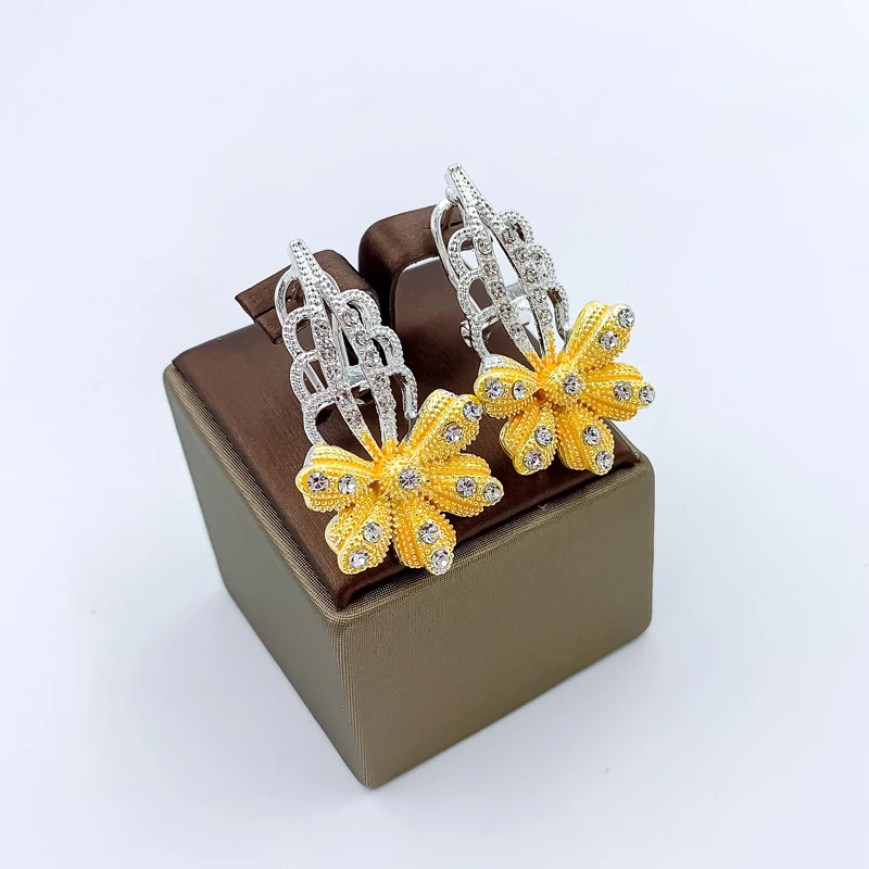 Турецкие элегантные свадебные ювелирные наборы золотое ожерелье браслет серьги