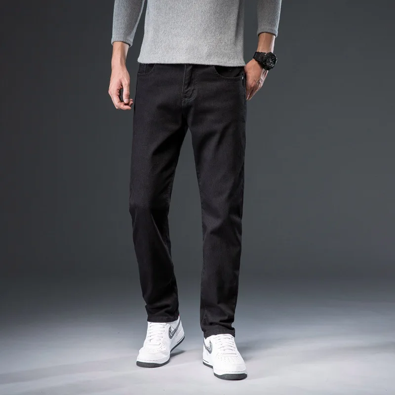 

Мужские зимние брюки, эластичные штаны с флисовой подкладкой, большого размера 40, Homens, 2020