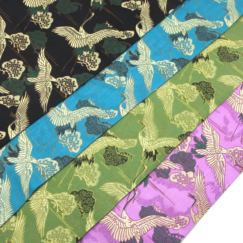 

Crane Imitation Silk Brocade Silk Satin Cloth Width 75CM Handmade DIY Cloth Home Fabric