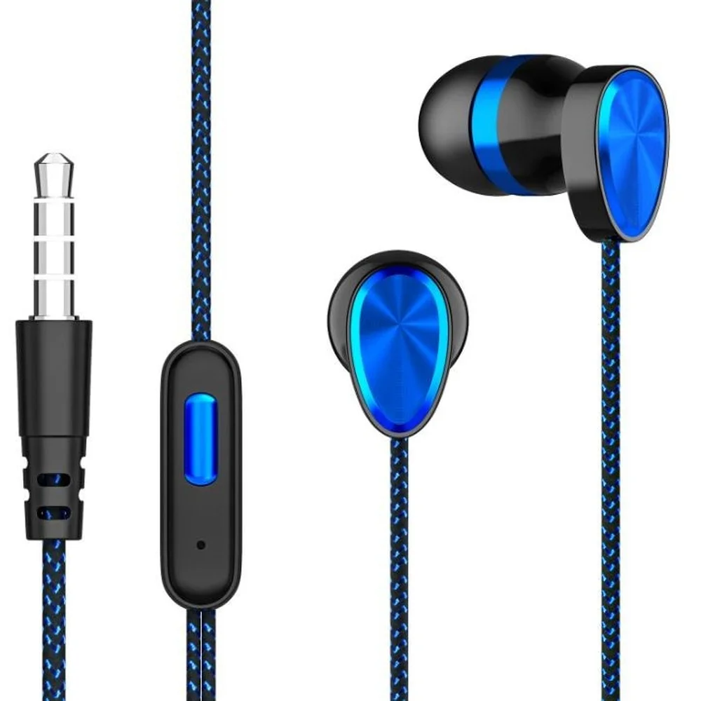 Тканая проводка гарнитура для вызова Huawei наушники-вкладыши с глубокими басами