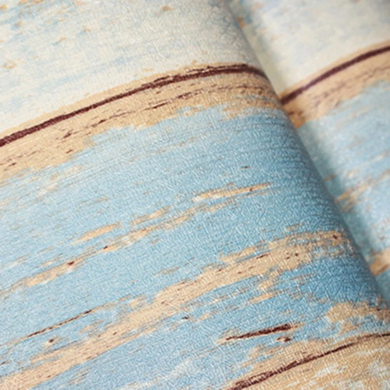 

6M Vinyl 3D Mediterranean Wood Grain Paper Self Adhesive Wallpaper Furniture Wall Stickers