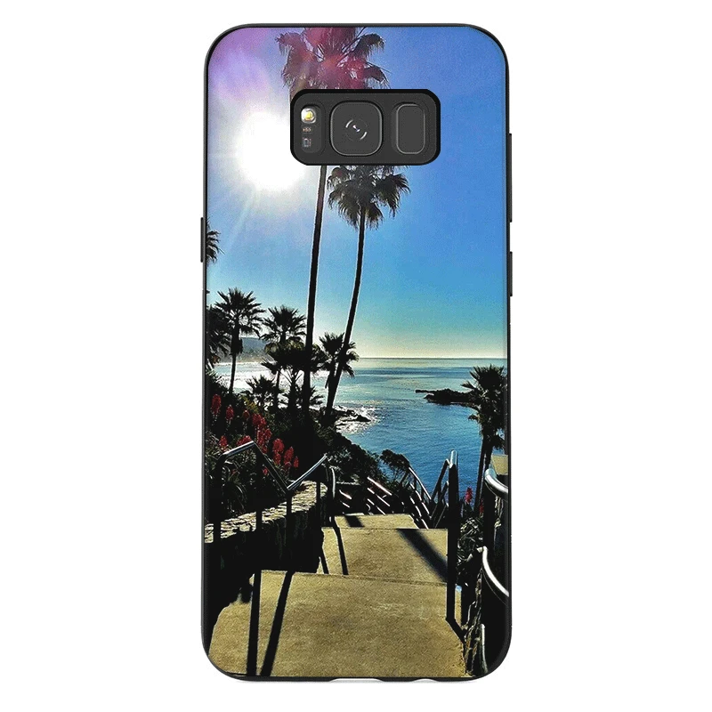 Чехол для телефона Samsung J6 A70 A60 A50 A40 A20 A30 A10 A7 A6 A5 A3 A8 A9 чехол California trees Beach Surf Travel Shell |