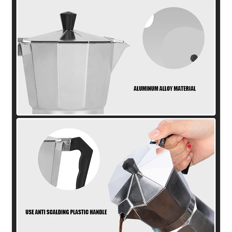 Новинка Лидер продаж Moka Кофе горшок алюминиевая для эспрессо Чайник Легко