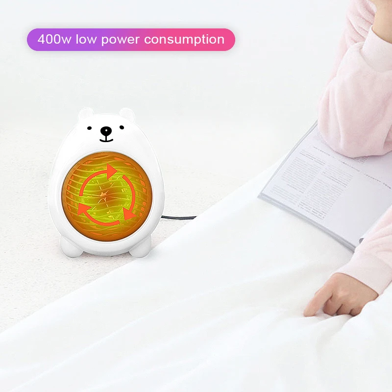 

Mini Cartoon Polar Bear Electric Heater 400 W Heater 2 Seconds Heating Constant Temperature Design Household Portable Heater 38D