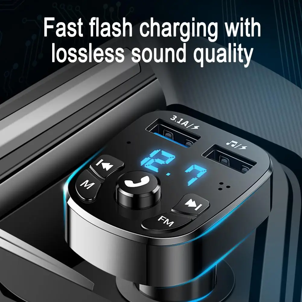 Автомобильный Bluetooth FM-прикуриватель с 2-мя USB-портами | Автомобили и мотоциклы