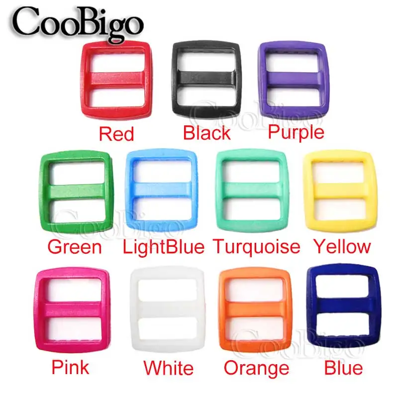 20 шт. разноцветные трехскользящие пластиковые пряжки с регулируемой пряжкой для
