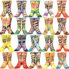 Женские милые Носки с рисунком семейной еды, гамбургера, пиццы, суши