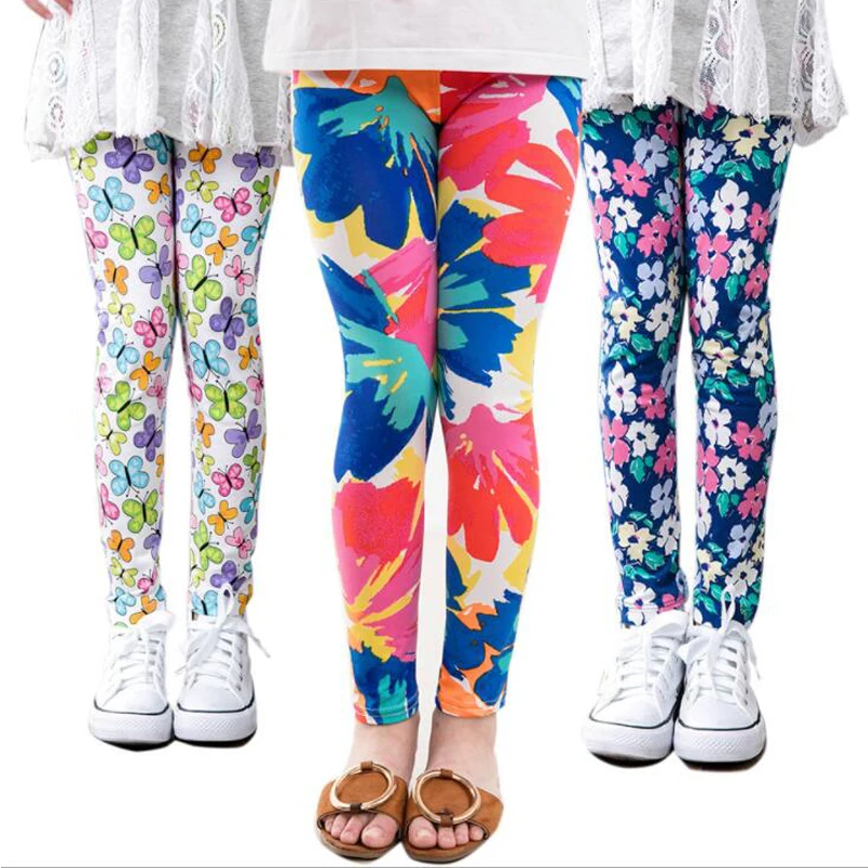 VEENIBEAR/летние пикантные леггинсы с цветочным принтом для девочек эластичные