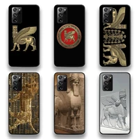 lamassu assyrian winged lion and winged bull phone case for samsung galaxy note20 ultra 7 8 9 10 plus lite m51 m21 m31 cover