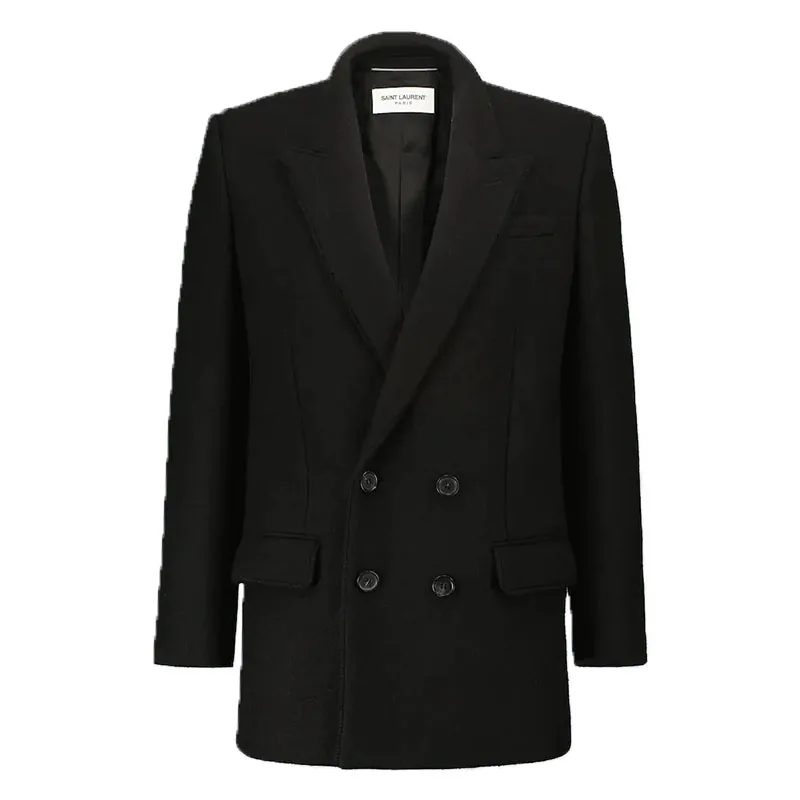 Мужской свободный двубортный костюм твидовое пальто повседневное тонкий и