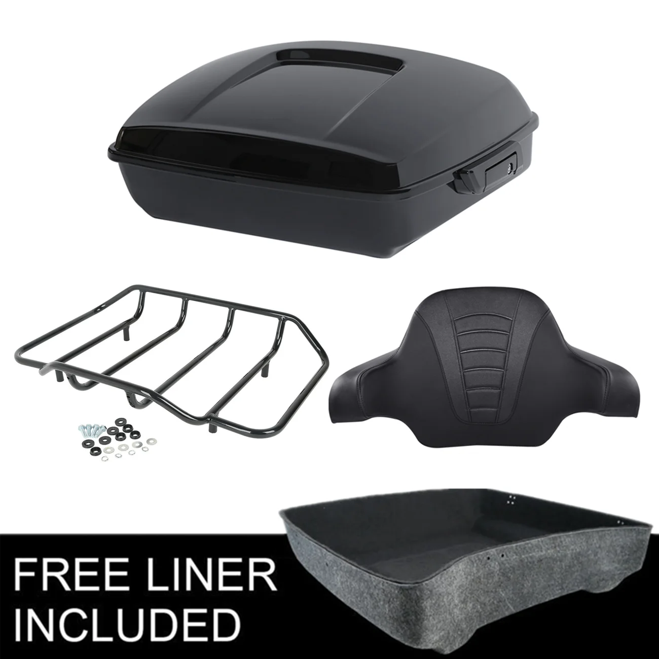 Motorcycle Chopped Pack Trunk Backrest Rack Plate For Harley Tour Pak Touring Road King Electra Glide 2014-2021 |