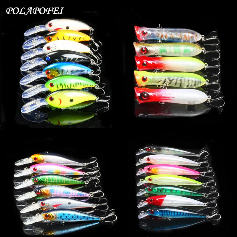 25 шт. воблер Рыболовная Приманка Черный Гольян Поппер щука лосося искусственная