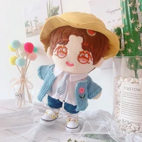 blue flower cardigan white shirt tie clothes pants suit 20 cm baby idol plush doll clothes toy baby dress up