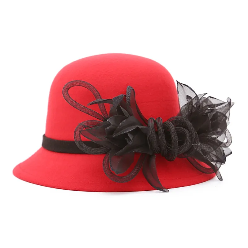 Женская шляпа федора с цветочным принтом из полиэстера|Женские фетровые шляпы| |