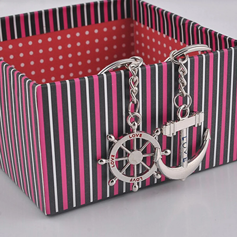 1 пара руль якорь Брелок для ключей пар кольцо влюбленных подарок брелок