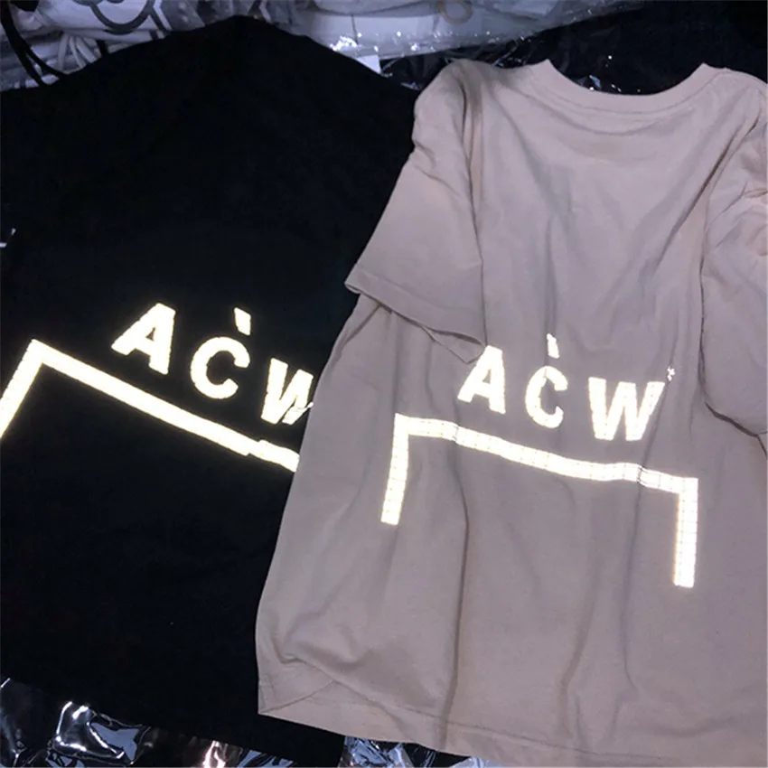 Мужская и женская Винтажная футболка с отражающим логотипом Классическая