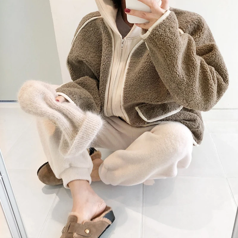 Новое зимнее пальто для женщин модное кашемировое шерстяное большого размера